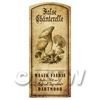 Dolls House Miniature Apothecary False Chanterelle Fungi Label