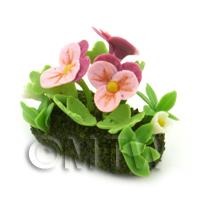 Dolls House Miniature Flower Bed Pansy