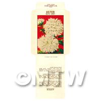 White Aster Dolls House Miniature Seed Packet 