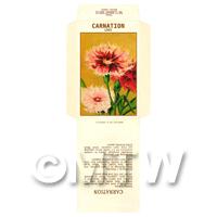 Lace Carnation Dolls House Miniature Seed Packet 