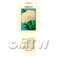 White Carnation Dolls House Miniature Seed Packet 