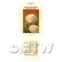 Double White Chrysanthemum Dolls House Miniature Seed Packet 