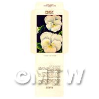 White Pansy Dolls House Miniature Seed Packet 