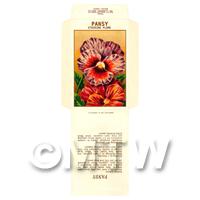 Striking Pansy Dolls House Miniature Seed Packet 