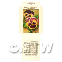 English Pansy Dolls House Miniature Seed Packet 