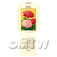 Double Poppy Dolls House Miniature Seed Packet 