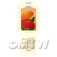 1/12th scale - Double Zinnia Dolls House Miniature Seed Packet 