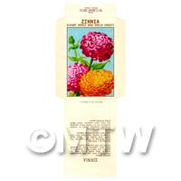 Elegant Zinnia Dolls House Miniature Seed Packet 