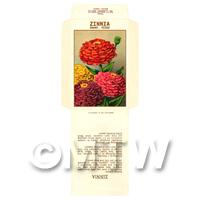 Dwarf Zinnia Dolls House Miniature Seed Packet 