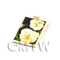 Dolls House Flower Seed Packet - White Pansy