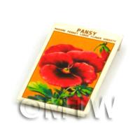 Dolls House Flower Seed Packet - Red Pansy