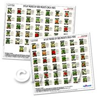 Full Set of 75 Dolls House Miniature Vegetable Seed Packets 