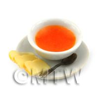 Dolls House Miniature Bowl of Tomato Soup And Bread