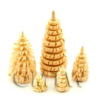 Dolls House Miniature Set of 5 Natural Trees