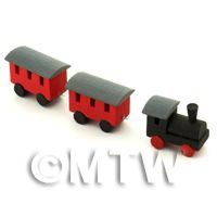 Dolls House Miniature Large Wooden 3 Part Train