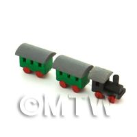 Dolls House Miniature Medium Size Wooden 3 Part Train