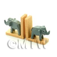 Pair Of Dolls House Miniature Elephant Book Ends