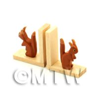 Pair Of Dolls House Miniature Squirrel Book Ends