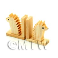 Pair Of Dolls House Miniature Hedgehog Book Ends