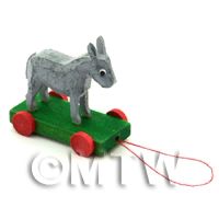 Dolls House Miniature Large German Pull-Along Donkey