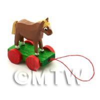 Dolls House Miniature Small Pull-Along Horse