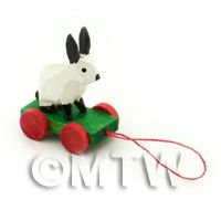 Dolls House Miniature Small Pull-Along White Rabbit