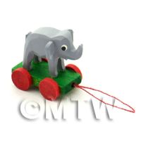 Dolls House Miniature Small Pull-Along Elephant