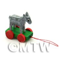 Dolls House Miniature Small Pull-Along Donkey