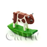 German Crafted Dolls House 20mm Rocking Brown Cow
