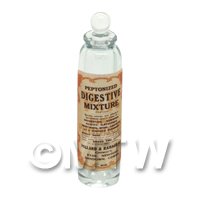 Miniature Digestive Mixture Clear Glass Apothecary Bottle 