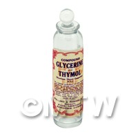 Miniature Glycerine of Thymol Clear Glass Apothecary Bottle 
