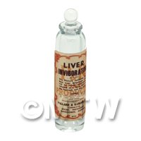 Miniature Liver Invigorator Clear Glass Apothecary Bottle 