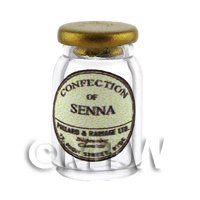 Miniature Confection of Senna Glass Apothecary Ointment Jar 
