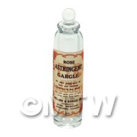 Miniature Rose Astringent Gargle Clear Glass Apothecary Bottle 