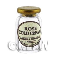 Miniature Rose Cold Cream Glass Apothecary Ointment Jar 