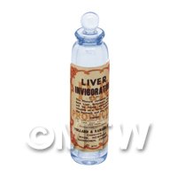 Miniature Liver Invigorator Blue Glass Apothecary Bottle 