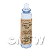 Miniature Quinine and Iron Tonic Blue Glass Apothecary Bottle