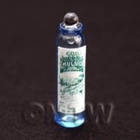 Miniature Cod Liver Oil Blue Glass Apothecary Bottle 