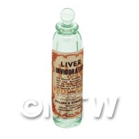 Miniature Liver Invigorator Green Glass Apothecary Bottle 
