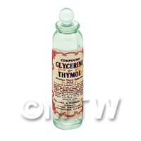 Miniature Glycerine of Thymol Green Glass Apothecary Bottle 
