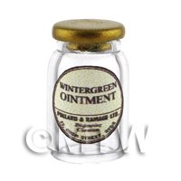Miniature Wintergreen Ointment Glass Apothecary Ointment Jar 