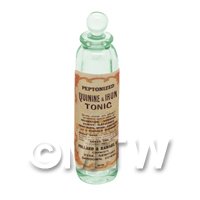 Miniature Quinine and Iron Tonic Green Glass Apothecary Bottle 
