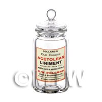 Dolls House Miniature Acetolean Liniment Glass Apothecary Storage Jar 