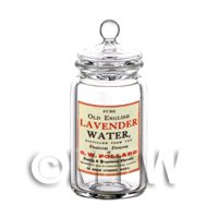 Dolls House Miniature Lavender Water Glass Apothecary Storage Jar 