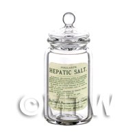 Dolls House Miniature Hepatic Salt Glass Apothecary Storage Jar 