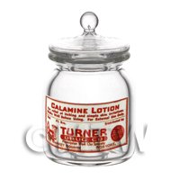 Dolls House Miniature Calamine Lotion Glass Apothecary Storage Jar 