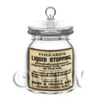 Dolls House Miniature Liquid Stopping Glass Apothecary Storage Jar 