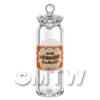 Miniature Rose Astringent Gargle Glass Apothecary Jar 
