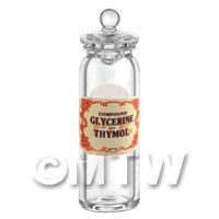 Miniature Compound Glycerine of Thymol Glass Apothecary Jar