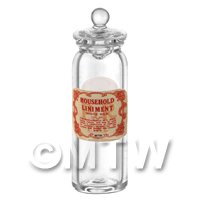Miniature Household Liniment (White Oil) Glass Apothecary Jar